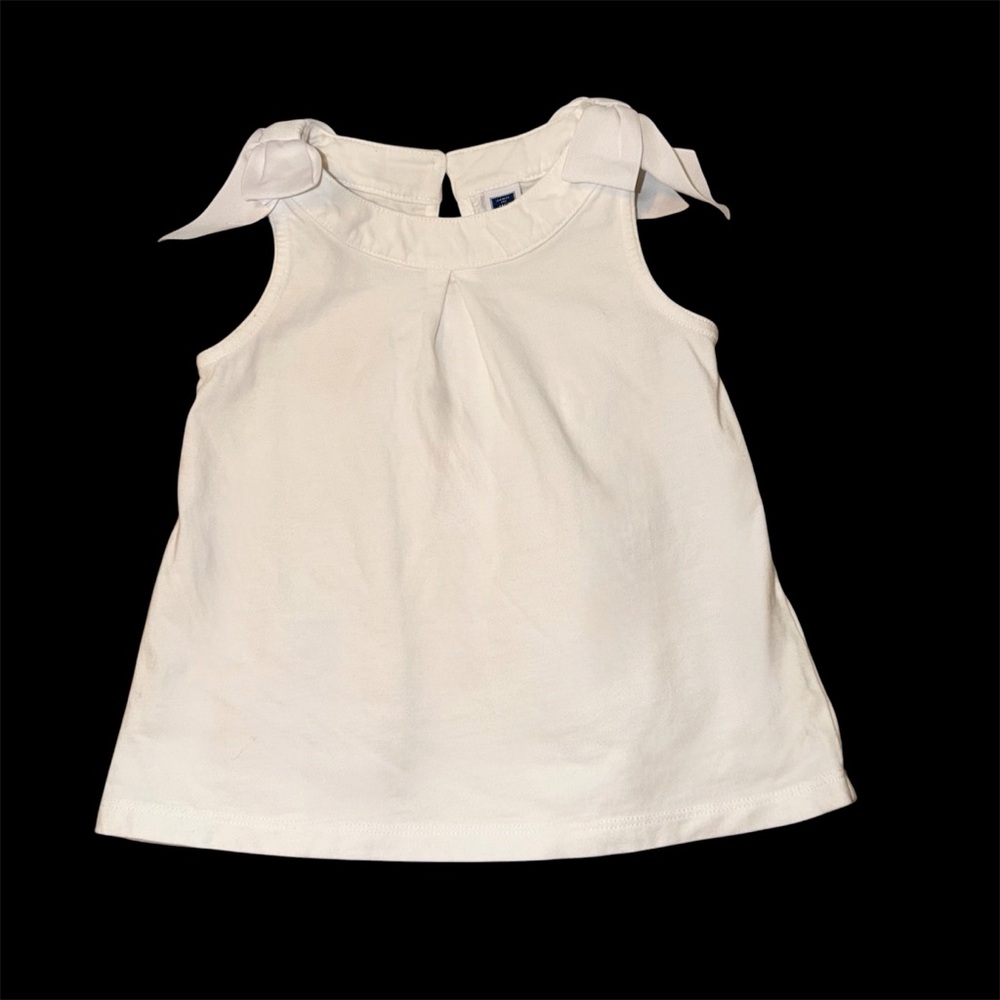 Janie and Jack White Bow-Shoulder Tank Top